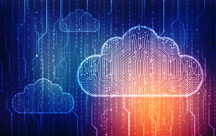 digital clouds with digital numbers